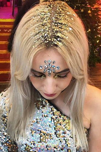 Gold Glitter Hairstyle Ideas picture 1