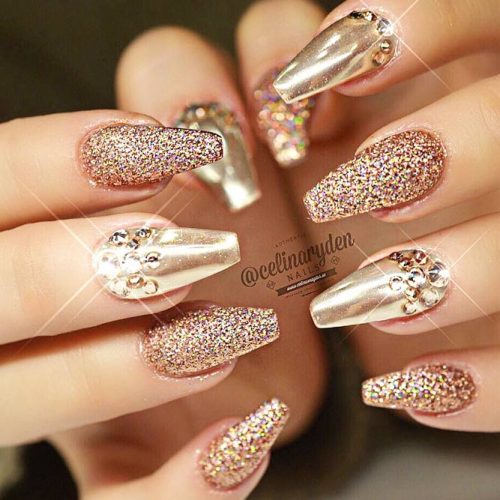 Sparkly Nail Art Designs With Gold Glitter picture 2