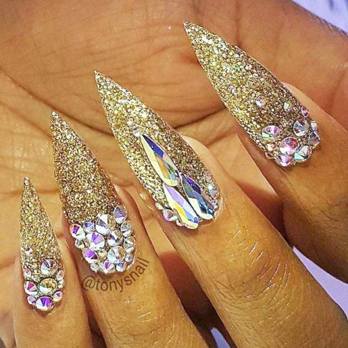 Sparkly Nail Art Designs With Gold Glitter picture 6