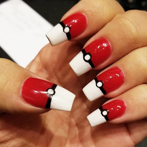 Awesome Bright Nails with a Pokemon Ball Picture 3