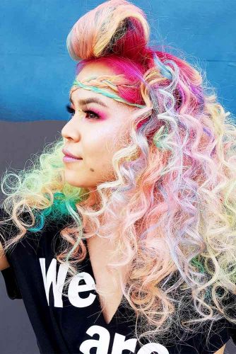 Stunning Hairstyle Ideas for Rainbow Hair Picture 1