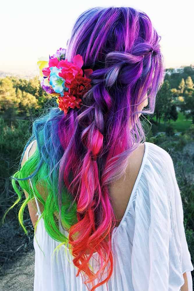 33 Rainbow Hair Styles To Look Like A Unicorn
