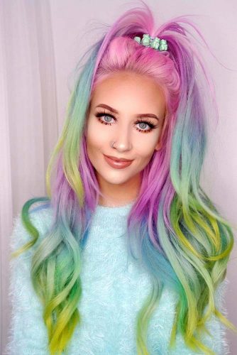 Stunning Hairstyle Ideas for Rainbow Hair Picture 2