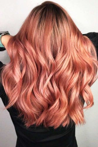 Light Rose Gold Balayage #balayage #rosegoldhair
