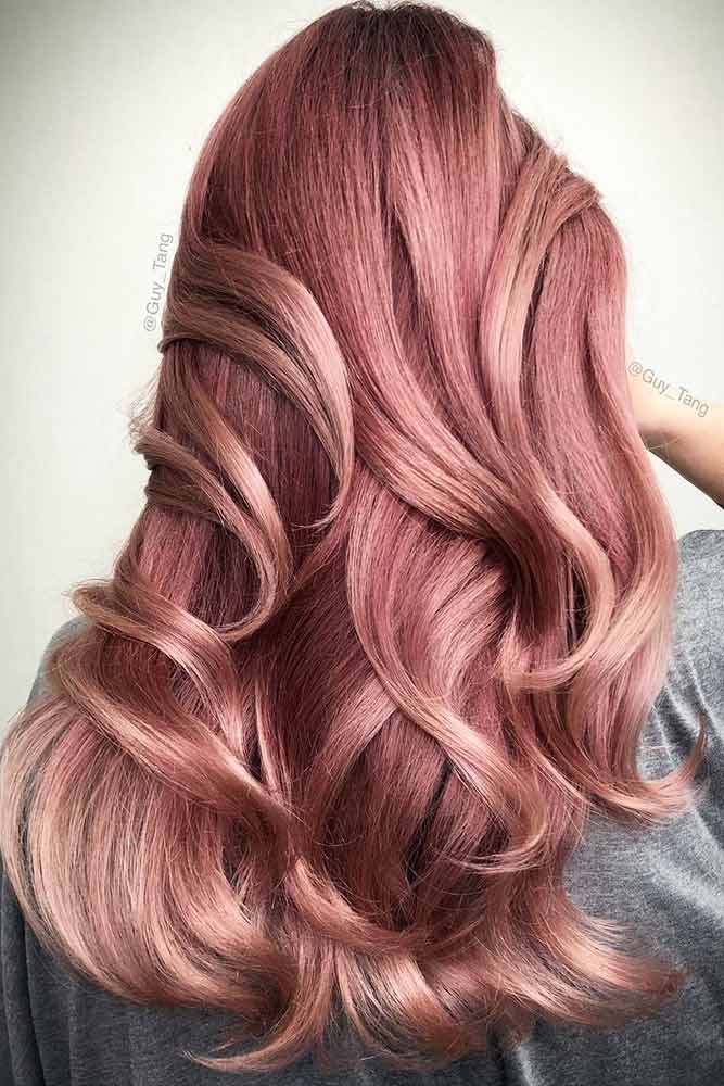 Peachy Shades of Rose Gold Hair Picture 3