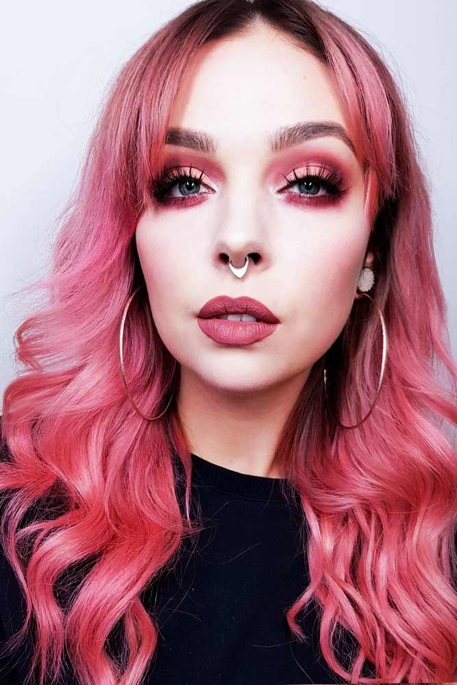 Saturated Rose Gold Hair Color Picture 5