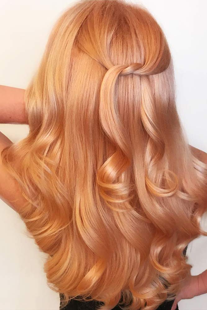 Peach Shade Rose Gold Hair Picture 1