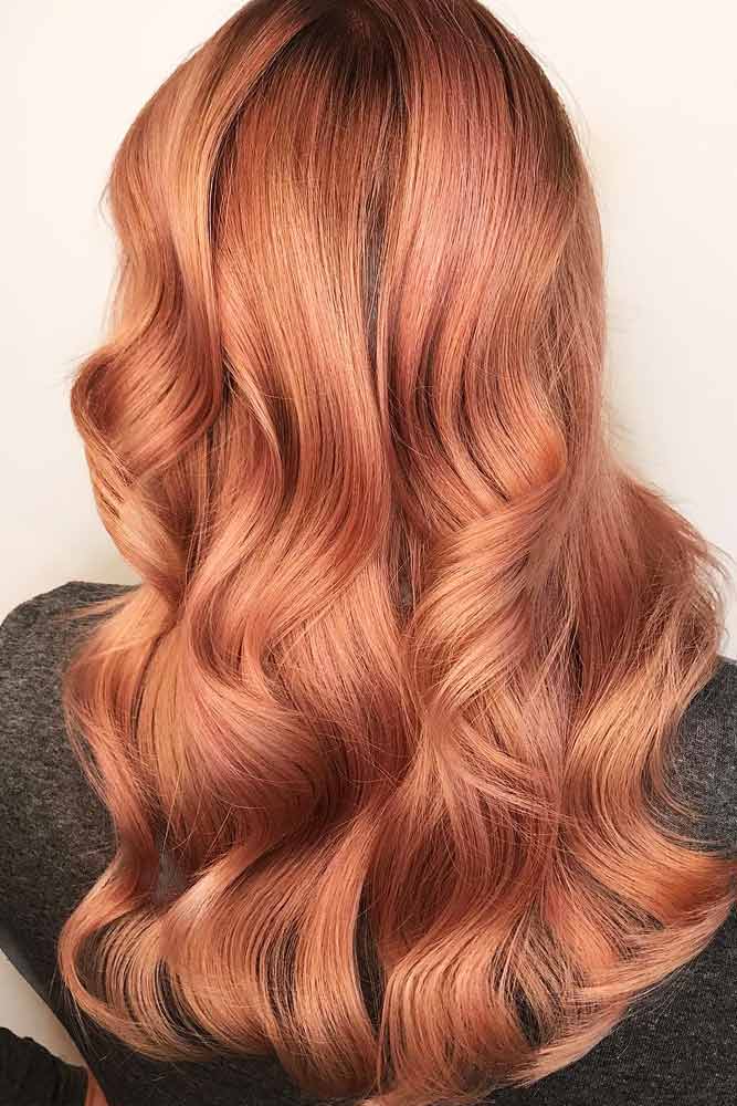 Peach Shade Rose Gold Hair Picture 2