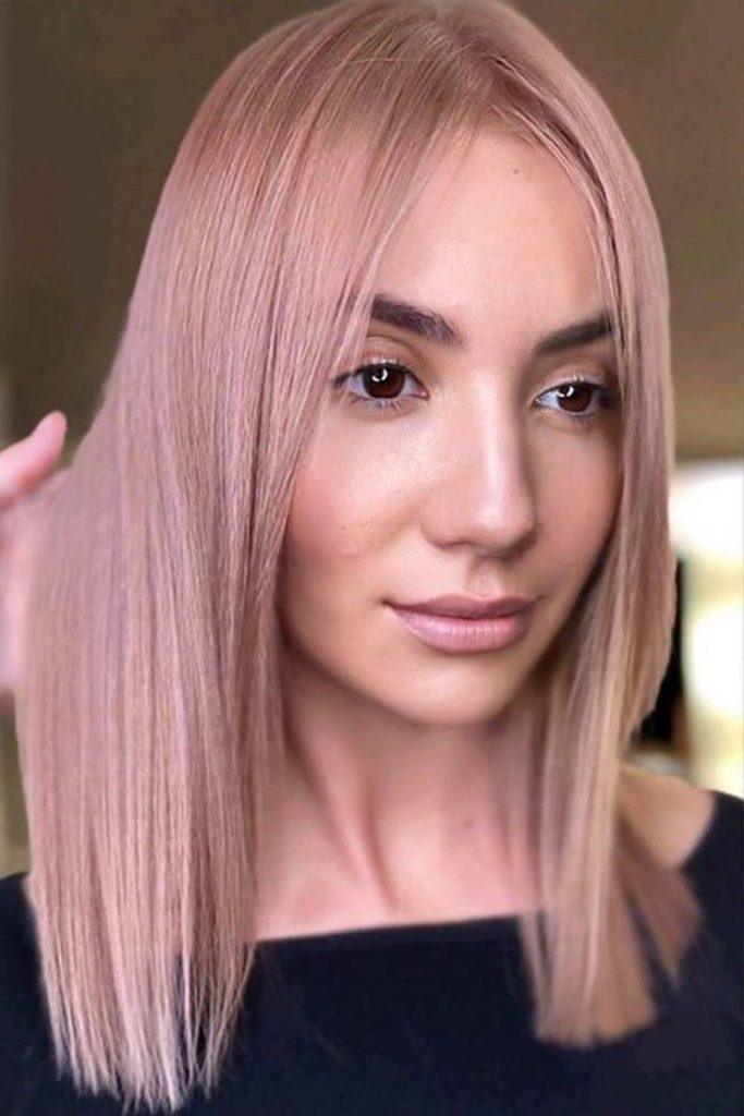 Pale Rose Gold Hair Color #blondehairstyle #hair