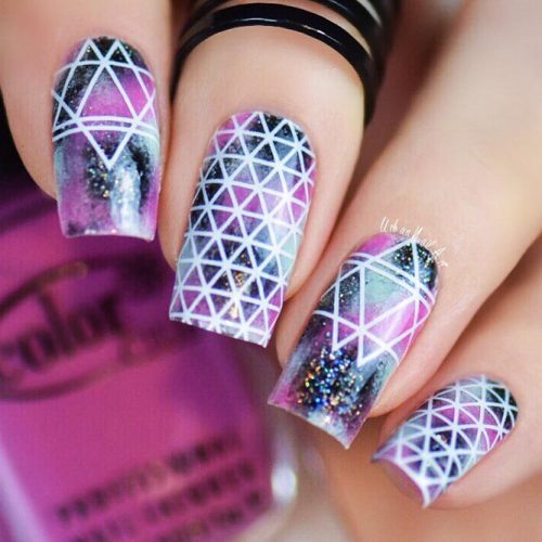 Geometric Shellac Nails Designs Picture 2