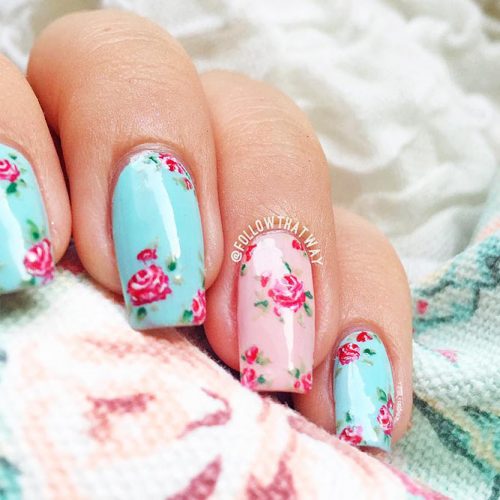 Soft Floral Shellac Nail Designs Picture 3