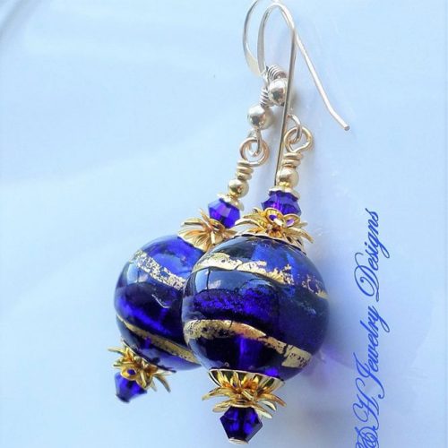 Amazing Earrings Designs In The Blue Cobalt Color picture 2