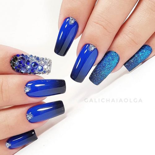 Nail Designs In Blue Cobalt Color picture 2