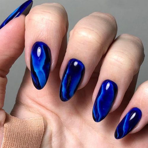 Nail Designs In Blue Cobalt Color picture 3