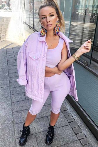 Casual Outfit Idea In Lilac Color #casualoutfit