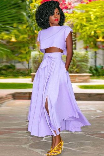 Lilac Suit Design With Maxi Skirt #maxiskirt