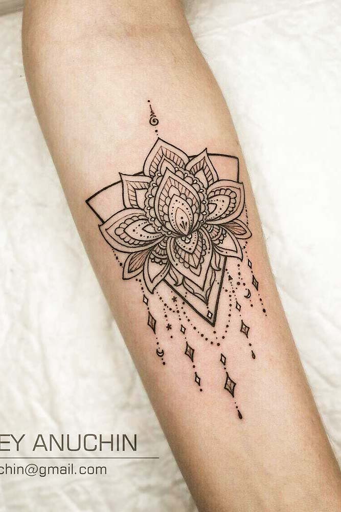 Mandala Lotus Tattoo Design #armtattoo #mandalatattoo