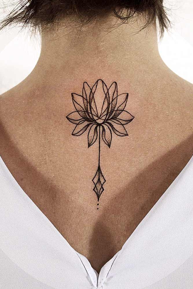 Flower Lotus Tattoo Designs On A Back Picture 1