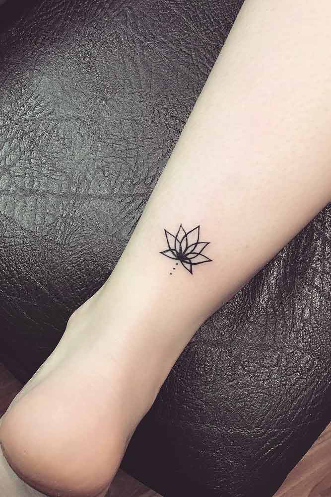 Small Lotus Flower Tattoo #blacktatto #minimalisttatto