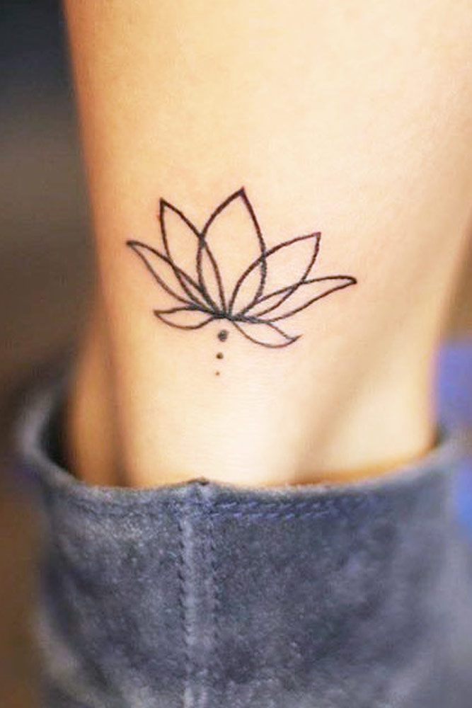 Simple Lotus Flower Tattoo #simpletatto #outlinetatto