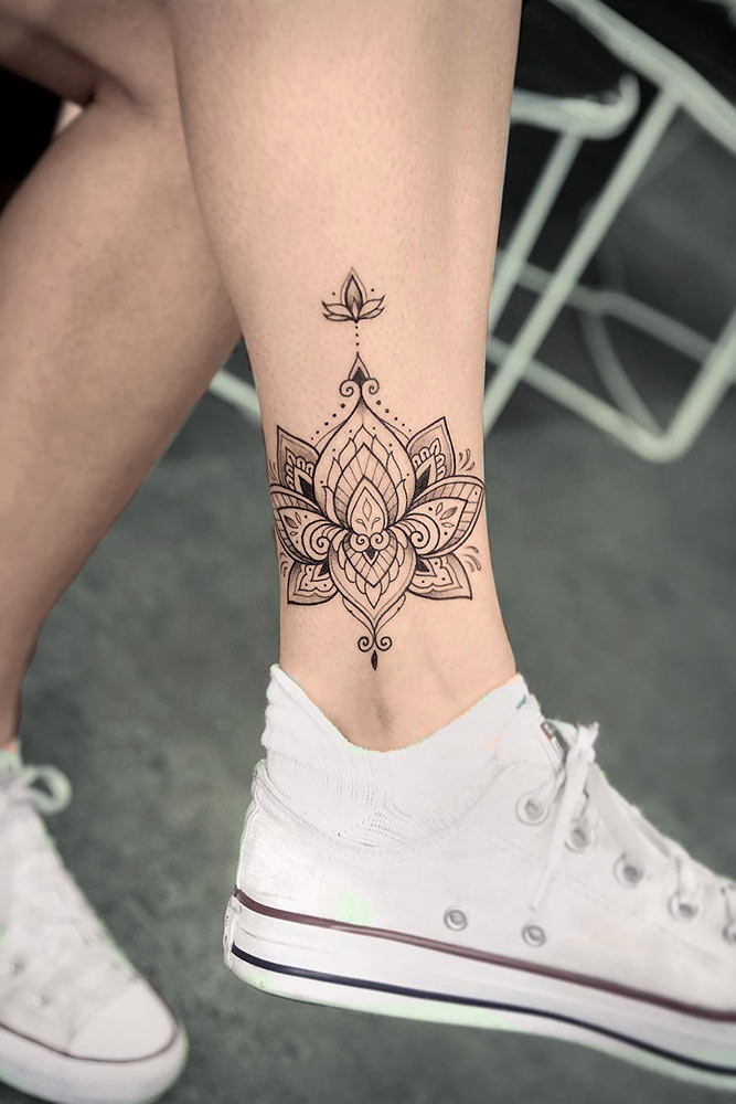 Legs Lotus Tattoo Designs Picture 3
