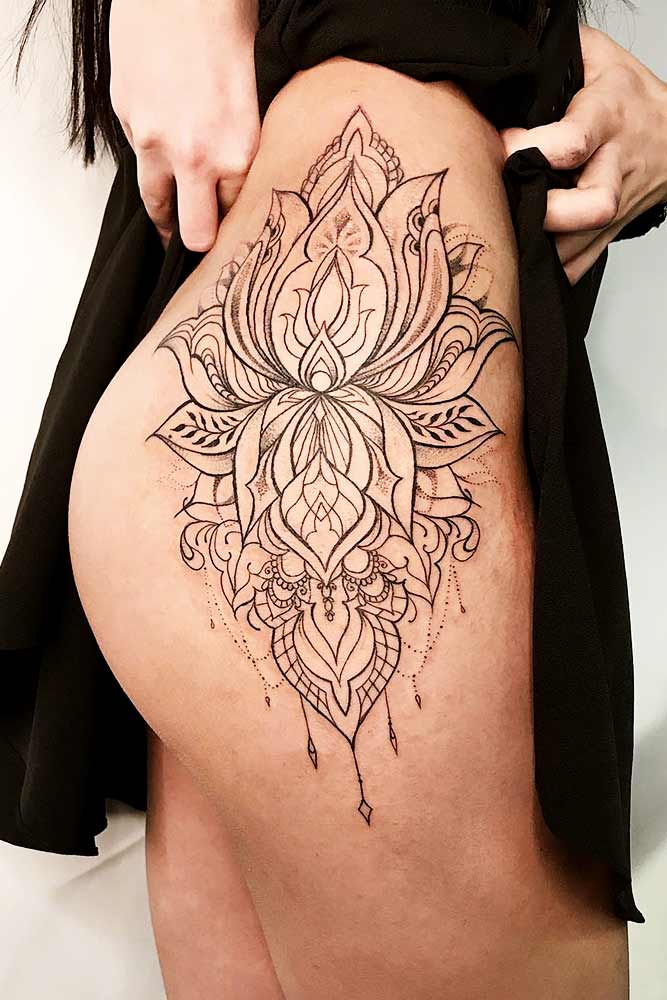 Lower Body Lotus Tattoo Picture 1