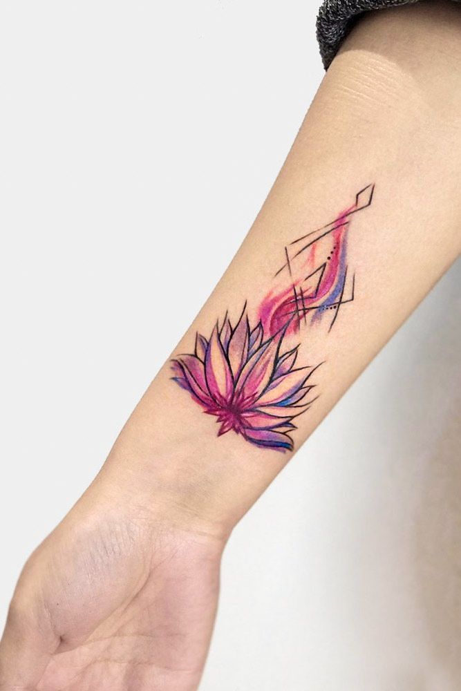 Tattoo uploaded by Ellie  Lotus Tattoo  Watercolor violet flower   Tattoodo