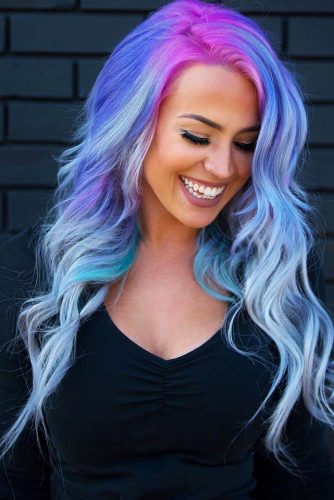 pastel blue and purple hair