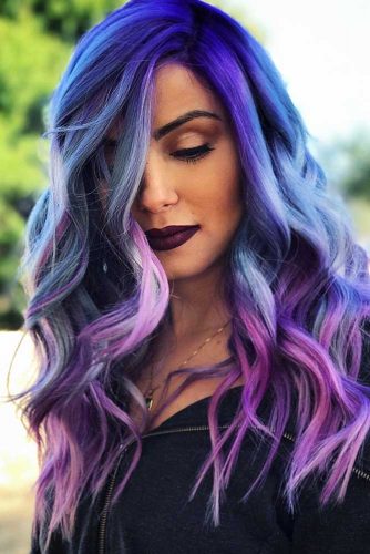 blue pink and purple ombre hair