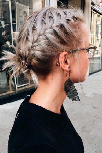 Braided Messy Updo #ashhair #braidedhairstyles