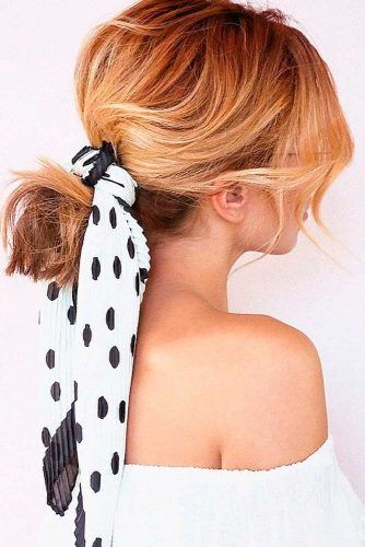 Ponytail With Kerchief #ponytails #blondehair