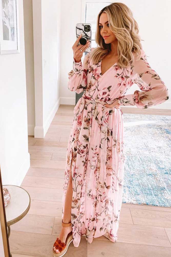 Pink Maxi Dress With Floral Dress #maxidress