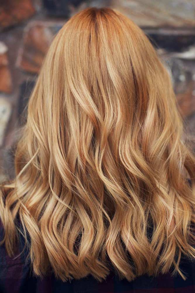Long Textured Strawberry Blonde Hair #longhair #wavyhairstyle
