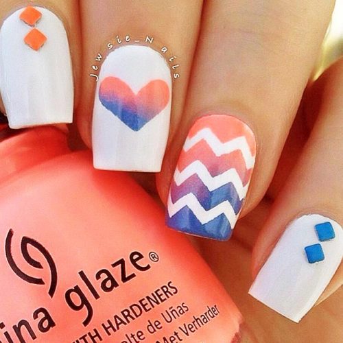 27 Amazing Chevron Pattern Design Nails