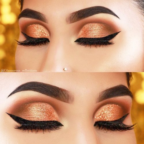 orange eye glitter