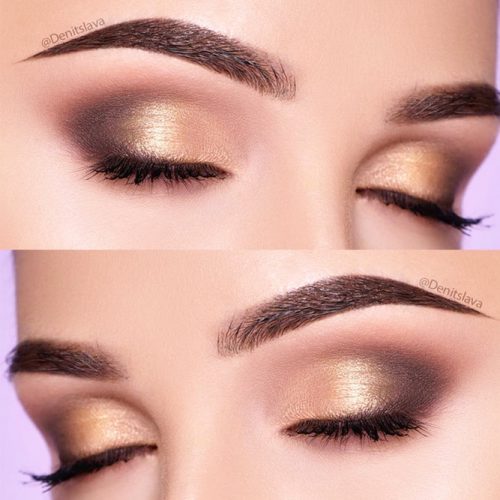 Gold Shimmer Makeup Idea #shimmersmokey