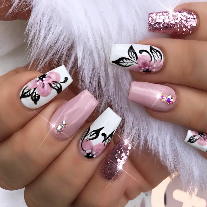 42 Super Pretty Flower Nail Designs To Copy