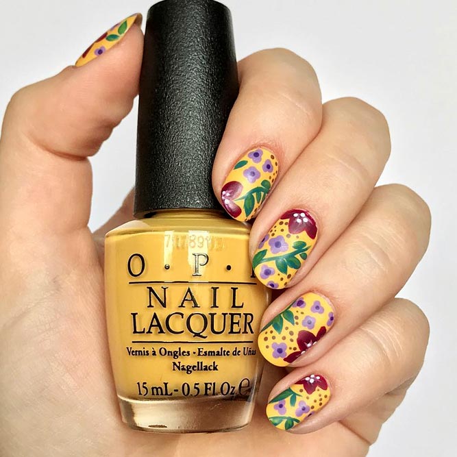 More Colorful Ideas Of Easy Flower Nails Design Picture 3