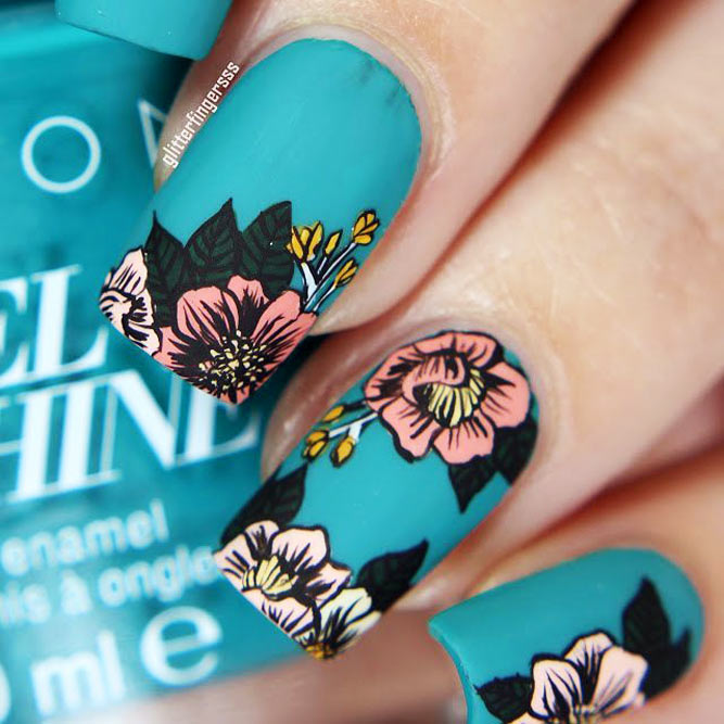 47 Pretty Flower Nail Designs To Copy