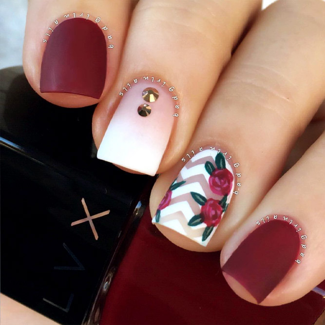 Fall Nails With Flowers Picture 2