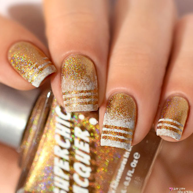 Cute Designs For Your Gold Nails Picture 1