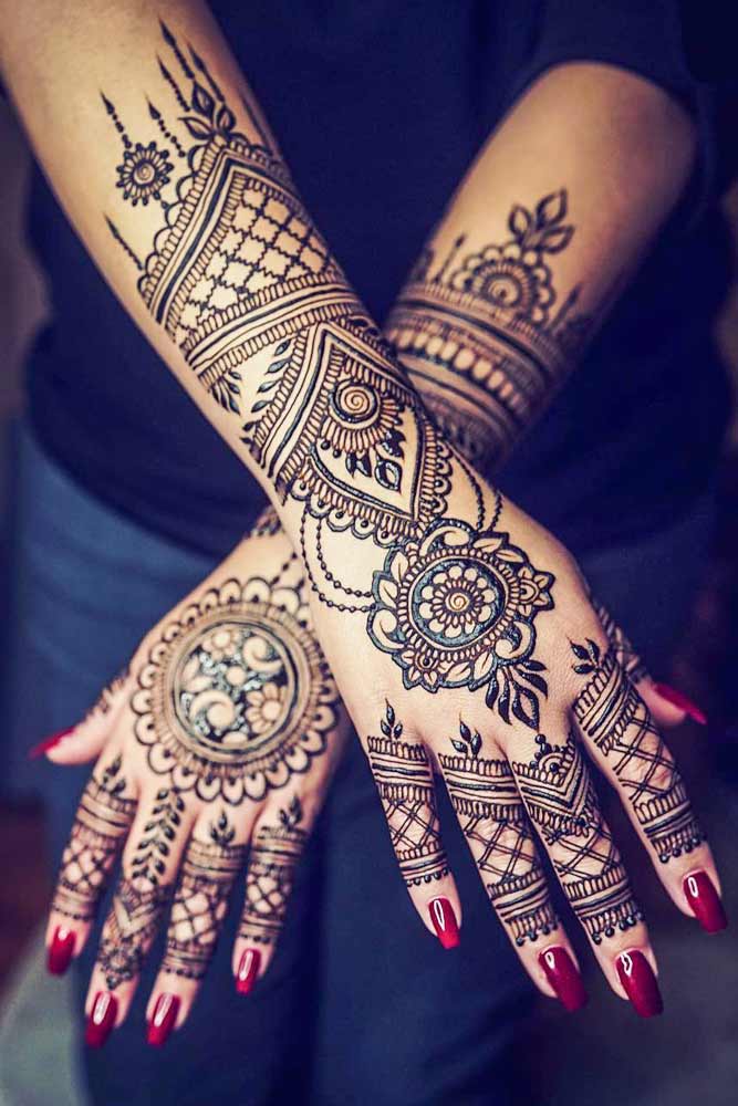 henna tattoo designs for hands and arms