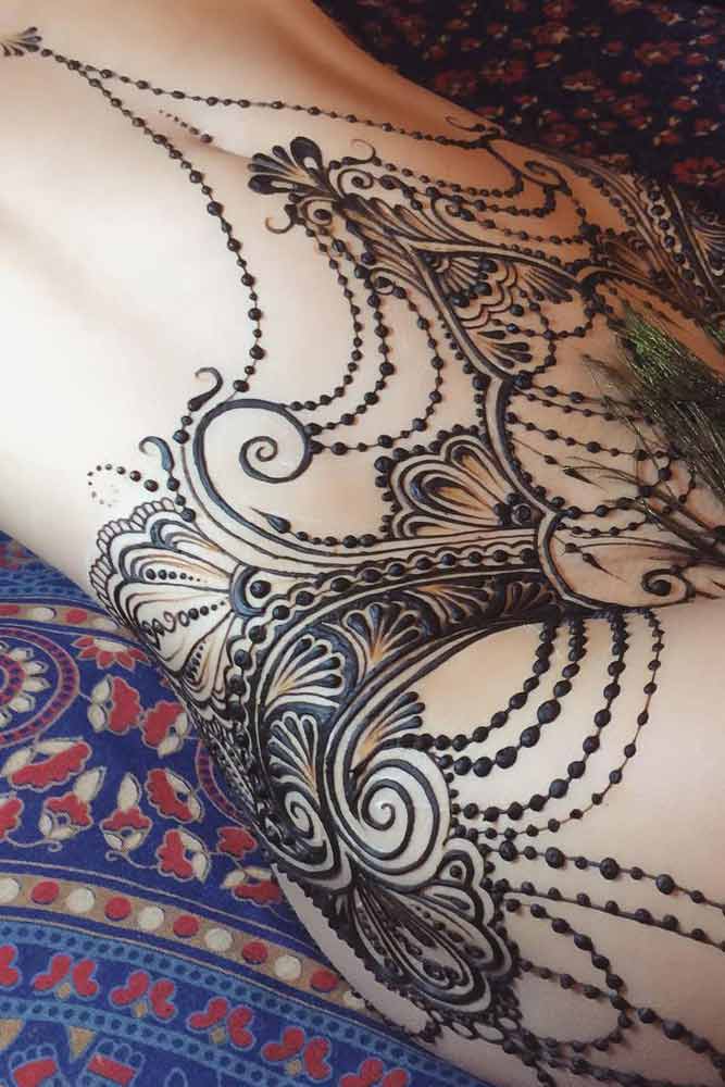 Henna Tattoo Design For Belly