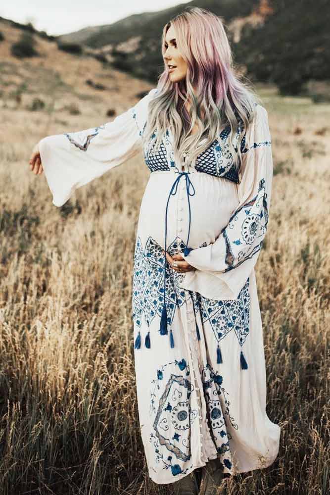 Bohemian dress for clearance pregnant