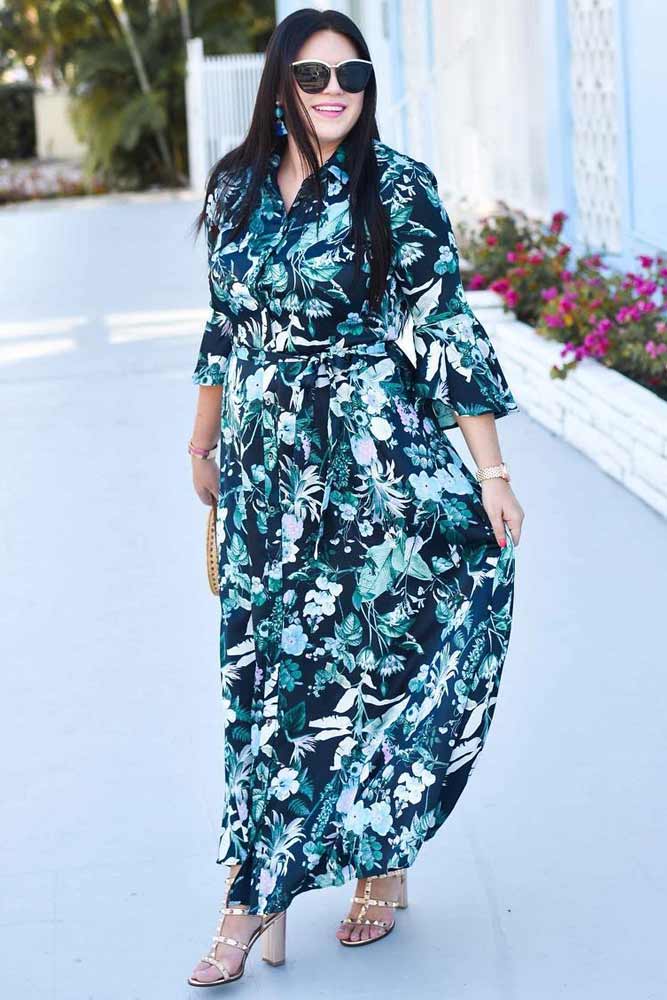 Plus Size Maxi Dress With Sleeves #dresswithsleeves