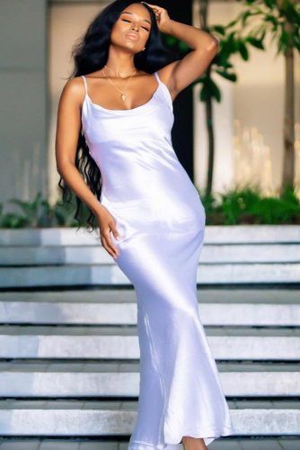 White Slip Dress Design #silkdress