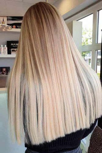 very long straight blonde hair