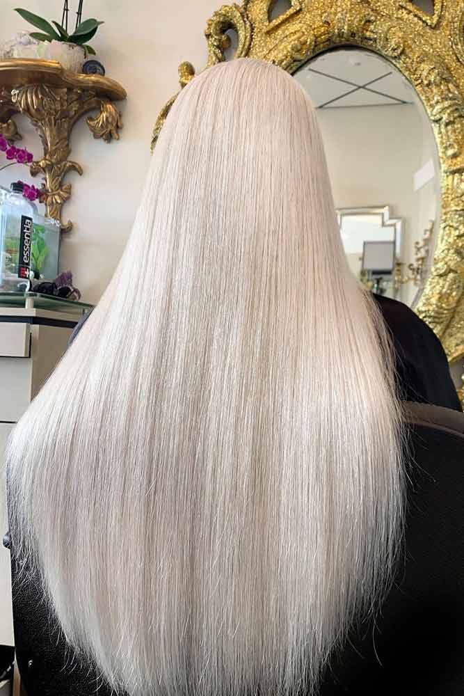 Long Platinum Blonde Hair #sleekhair #prettyhair