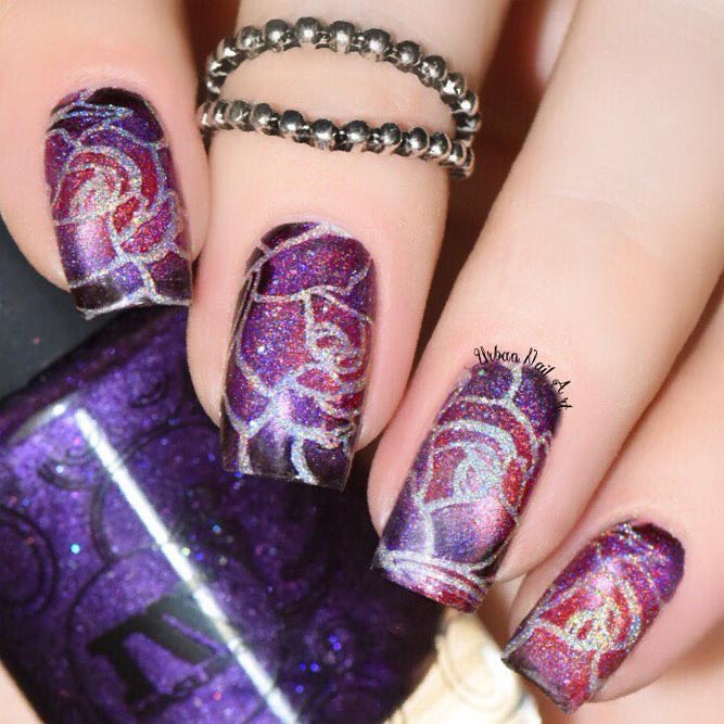 Floral Purple Nail Designs Picture 1