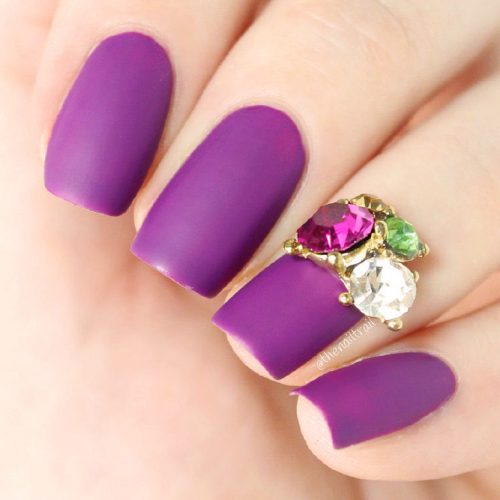 simple purple nails